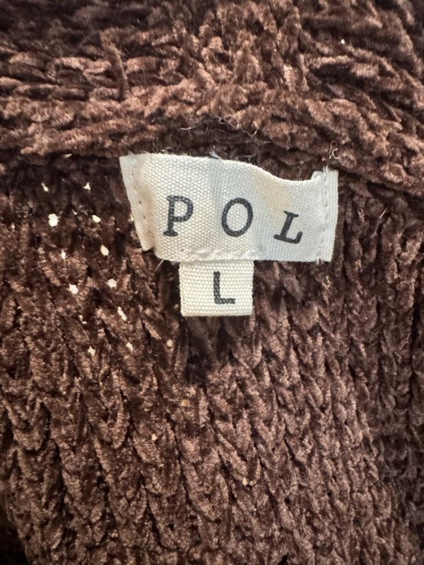 POL Brown Open-Front Knit Cardigan with Pockets #306 gallery