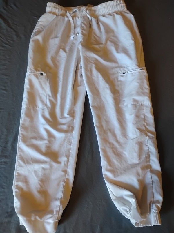 Cali Sport Jogging Soft Shell White Pants Large Size