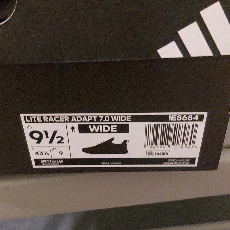 adidas Lite Racer Adapt 7.0 Wide Men’s Slip-On Cushioned Sneaker Black IE8684 gallery