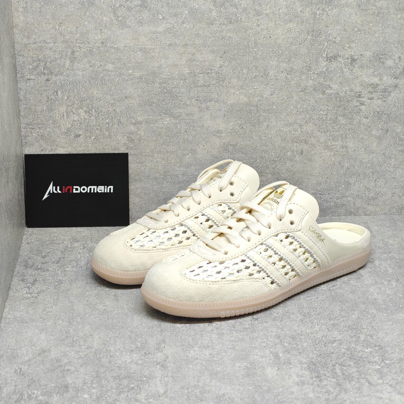Adidas Originals Samba Mule Woven ‘Crew White’ Slippers Womens Light KH7719