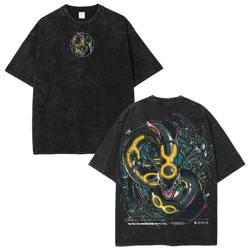 Sky Dragon Graphic Tee Rayquaza Anime T-Shirt