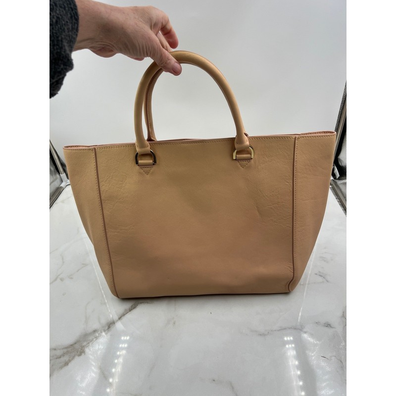 Mulberry Willow Tote Bag Nude Peach Leather Detachable Clutch Bag Gold Hardware gallery
