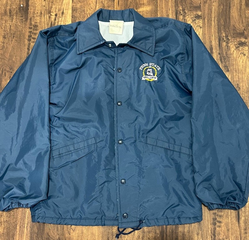 Vintage Windless Windbreaker Jacket Button Up Penn State National Champions’86 S