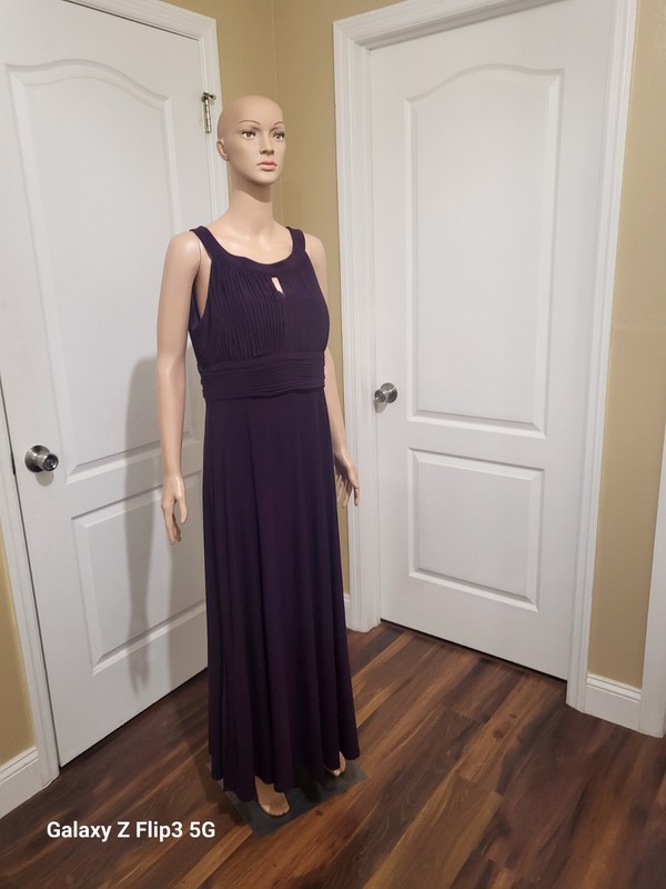 Style & Co Women’s Purple Solid Maxi Dress Sleeveless Scoop Neck Size 14