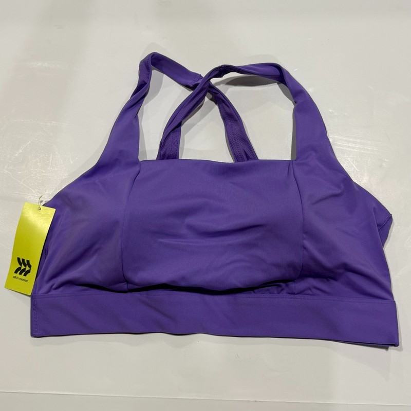 Women’s Medium Support Square Neck Crossback Sports Bra, All in Motion Violet 3X