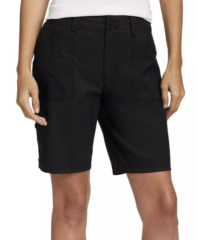 Eddie Bauer Women's Rolled Hem Bermuda Shorts Black or Red Pick Your Size NWT gallery