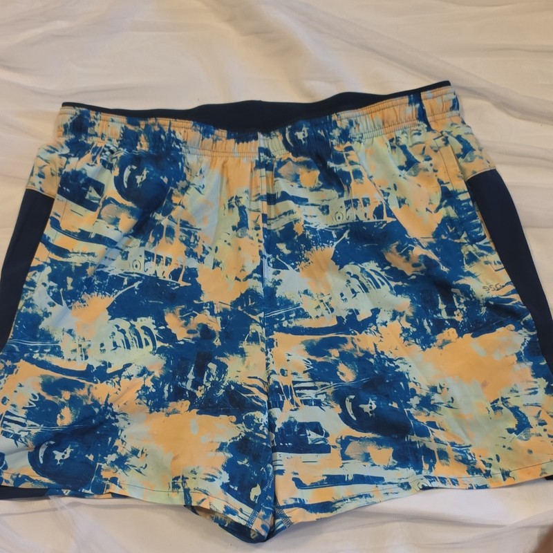 DSG 5″ 2-in-1 Stride Short Men’s XL Blue/Beige Abstract Lined Drawstring