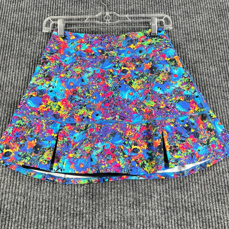 DonaJo Skirt Skort Womens Size 1 Blue Abstract Lined Tennis Golf Pickleball