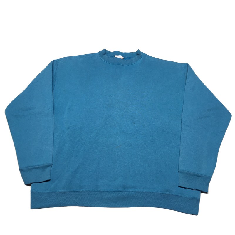 Vtg 90s Sweatshirt Mens Large Blue Pullover Crew Neck Hipster Hip Hop USA Made
