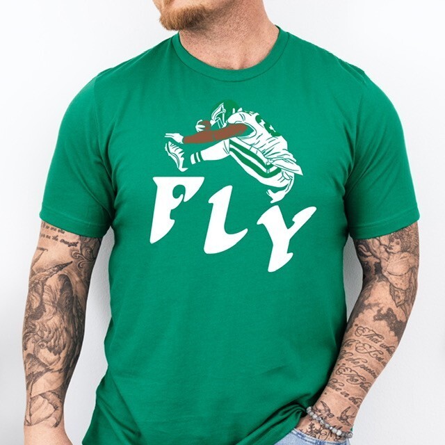 FLY SAQUON | Philadelphia 2025 Football themed Soft Ring Spun Cotton T-Shirt