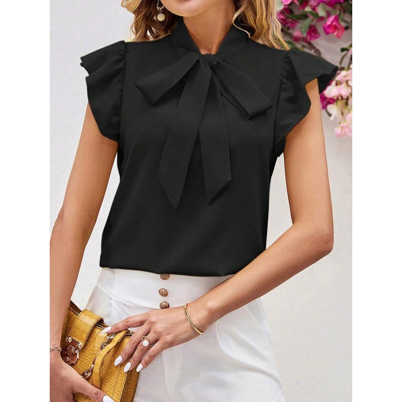 NEW European And American-style Elegant Blouse With A Bow Tie Sizes S-XXL gallery