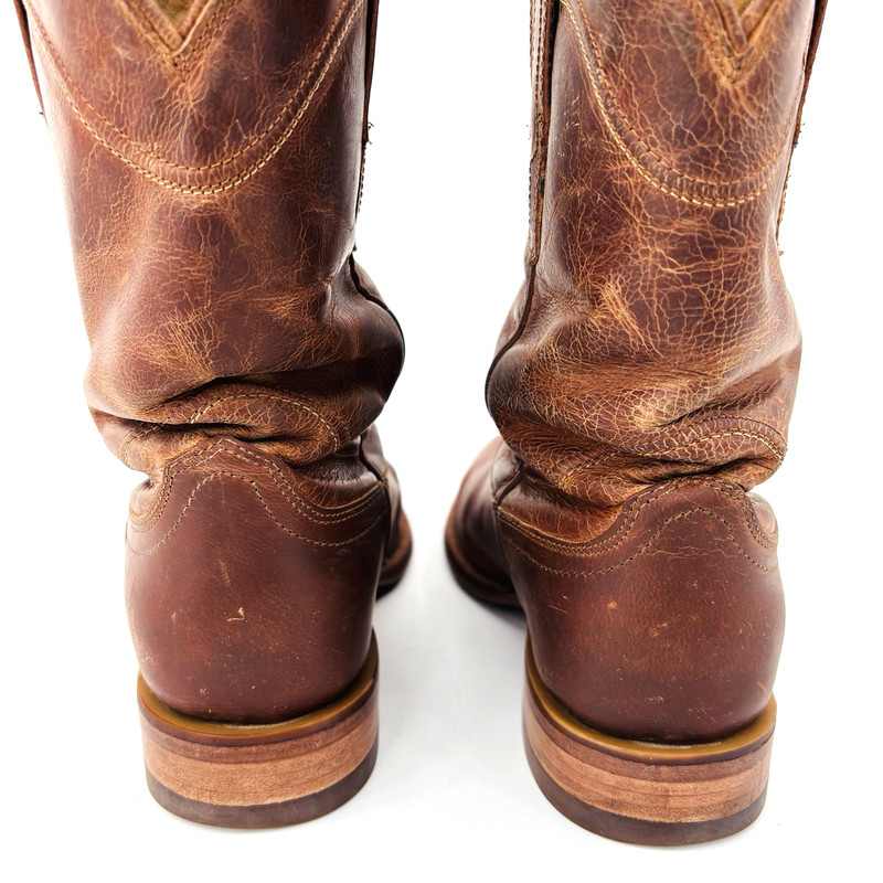Mens 7 D Tecovas The Earl Brown Oiled Calf Leather Roper Boots Western Cowboy gallery