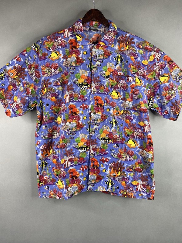 Toucan Dance By Fast Lane Button Down Short Sleeve Undersea Shirt Men’s X-Large