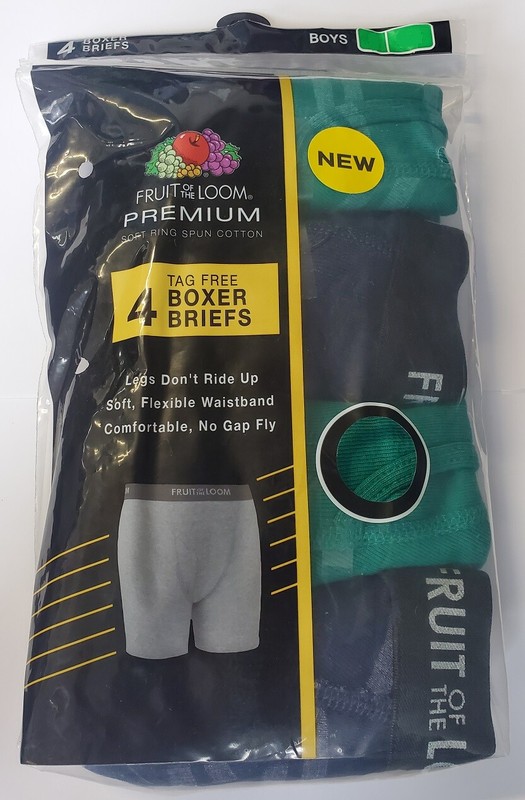 Fruit of the Loom Boy’s Premium Soft Ring Spun 100% Cotton Boxer Briefs 4-Pack