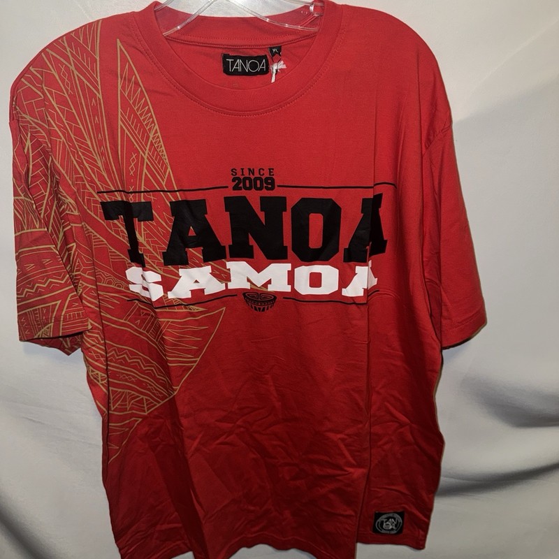 Tanoa Samoa Men’s T-Shirt Size XL Graphic Logo Red Short Sleeve Hawaii $25