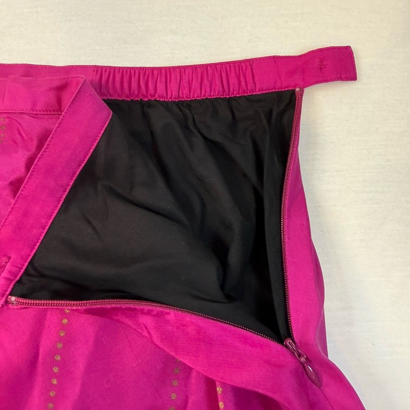 Chico's Skirt Pink Purple Gold Silk Lined Size 1 Boho Hippie Fashion Elegant gallery