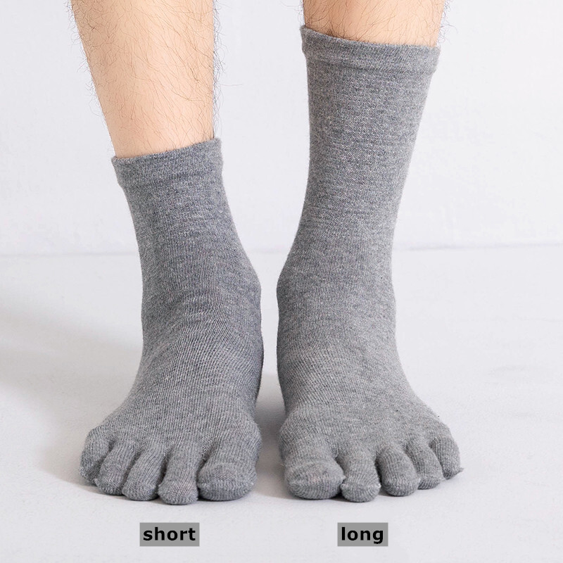 5Pack Men Crew Ankle Athletic Socks 100% Cotton Five Finger toe Sport Black 7-11