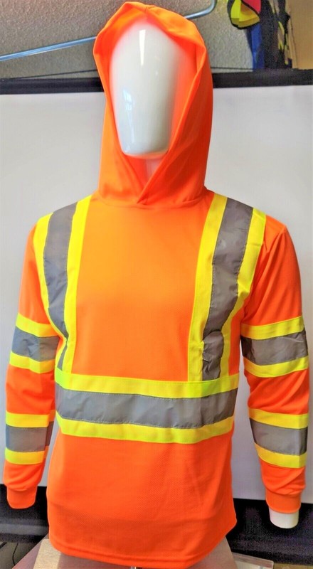 Class 3 Long Sleeve Safety Shirt With Hoodie, Polyester Birdeye mesh gallery