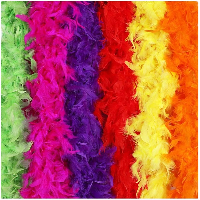 Colorful Feather Boas Party Set – 6pc