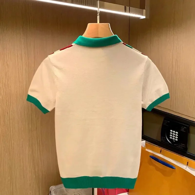 British Luxury Men's Fashion Slim Fit Knit Polo Shirt Casual Style Vertica gallery