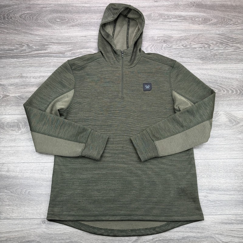 Vortex Optics Hoodie Mens Medium Olive Military Pullover Sweatshirt 1/4 Zip