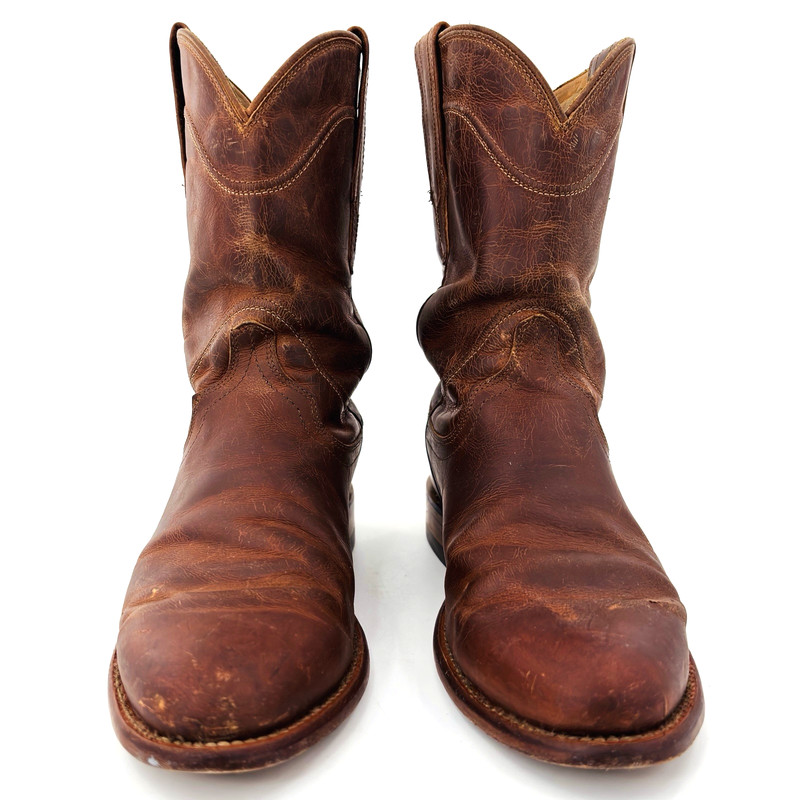 Mens 7 D Tecovas The Earl Brown Oiled Calf Leather Roper Boots Western Cowboy gallery