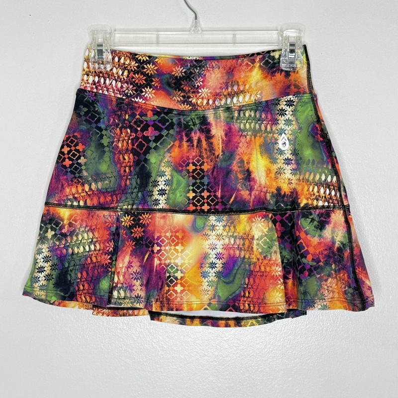 Donajo Skort Womens 1 Multicolor Tie Dye Ruffle Built-In Shorts Tennis Athletic