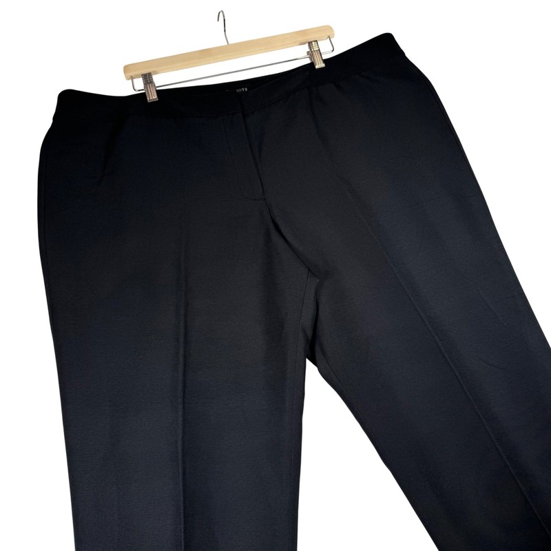 Talbots Woman Heritage Black Cotton Silk Blend Dress Pants Size 22W Straight Leg