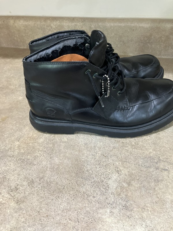 mens black timberland boots size 11 pre owned in fair condition gallery