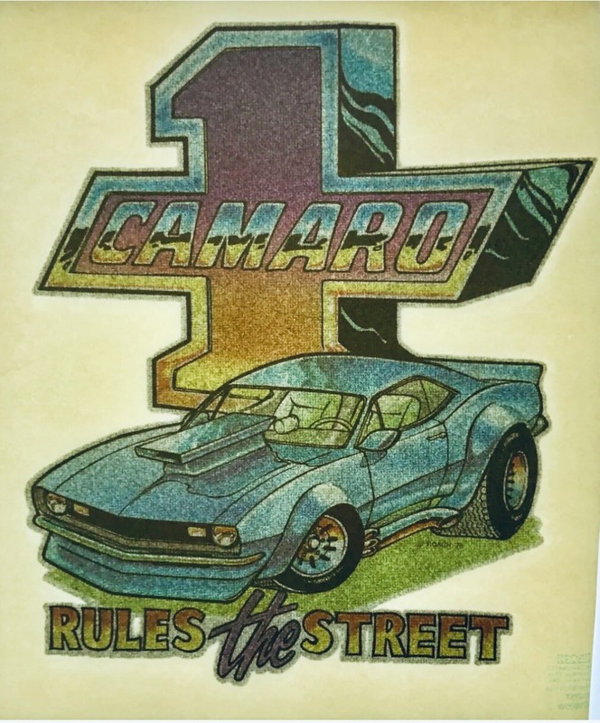 Vintage 1978 Chevy Camaro Rules The Street Chevrolet Car Iron On Transfer