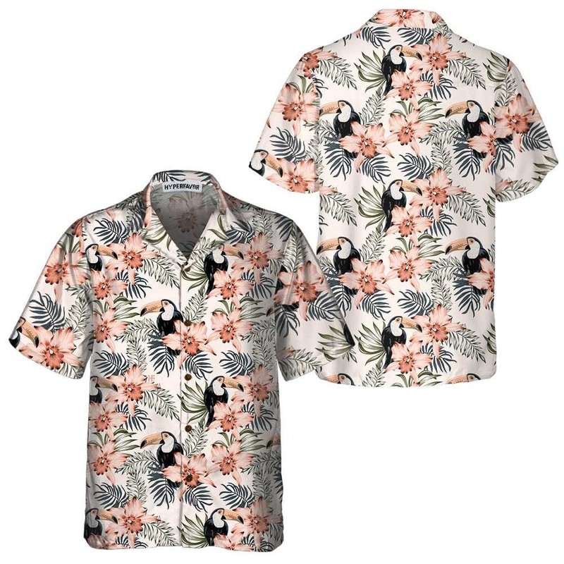Toucan And Pink Orchid Flowers Toucan Hawaiian Shirt
