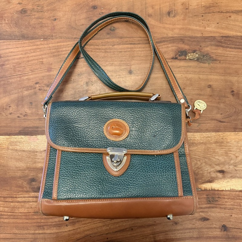 Dooney & Bourke VINTAGE Hunter Green All Weather leather Pebble Leather Satchel