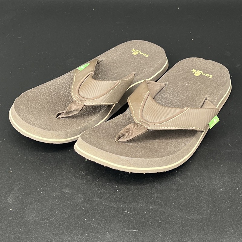 Sanuk Brown Flip Flops Mens Size 8 SMS2839C Beer Cozy Thong Sandals (HH) gallery