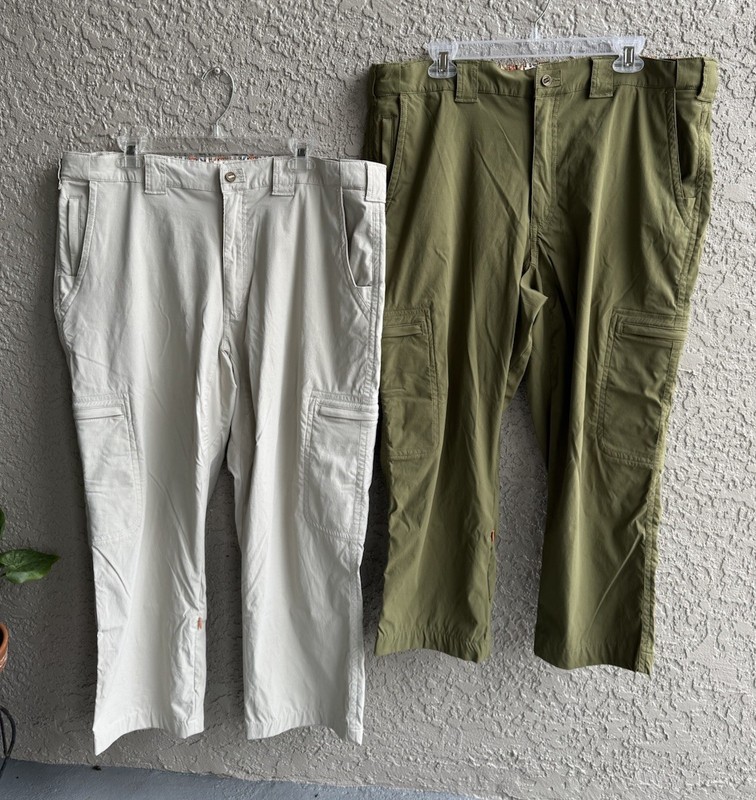 The Territory Ahead Men’s Mission Comfort Cargo Olive Beige Pants 38×26 Lot Of 2