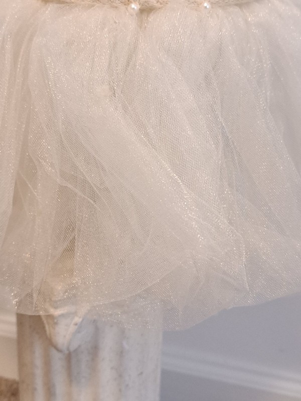 Vintage Structured Bridal Tiara Headdress 3D Organza /Faux Pearl Accents gallery