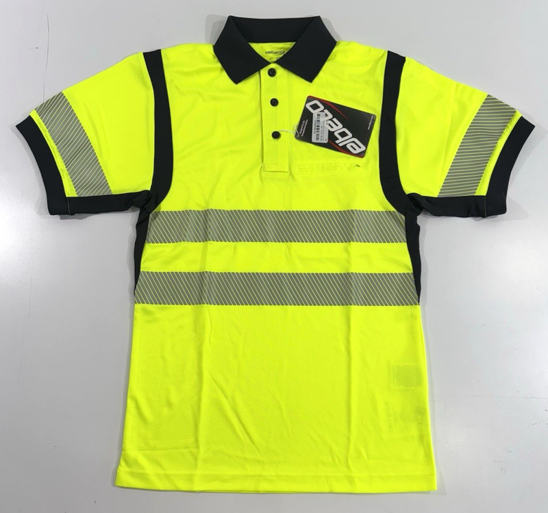 NEW LARGE ELBECO MENS UFX S/S ULTRA-LIGHT POLO SHIRT K5216 HI VIS LARGE