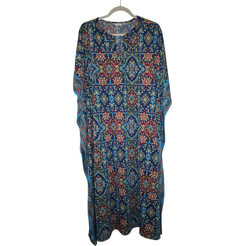 Joan Rivers – Vintage Kaftan Maxi Dress Womens 1XP Print Caftan Lounger