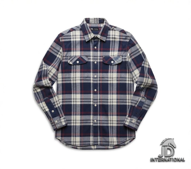 Men’s Sherpa Lined Flannel Shacket Snap Front Shirt Jacket