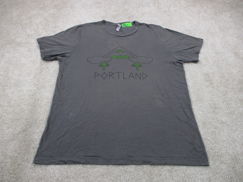 Portland Oregon Shirt Adult Extra Large XL Gray Graphic Print Short Sleeve Mens*
