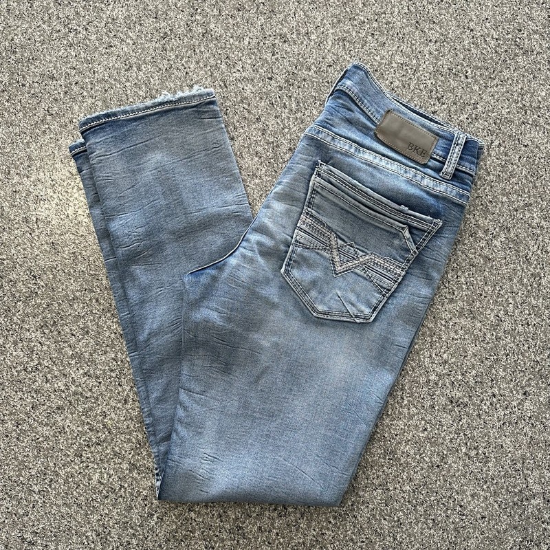Buckle BKE Jeans Mens 34×30 Alec Straight Stretch Light Wash Denim Castle