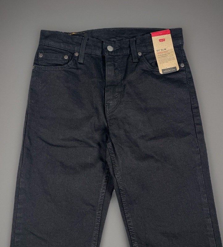 NWT- Levi's 511 Slim Fit Stretch Jeans Men 30x29 Black Denim