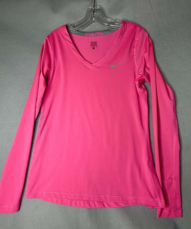 Nike Pro Women’s Dri-Fit V-Neck Long sleeve Performance Top, Size L