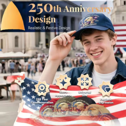 Baseball Cap USA 250th Anniversary Eagle Print Hat Washed Cotton Trucker Unisex gallery