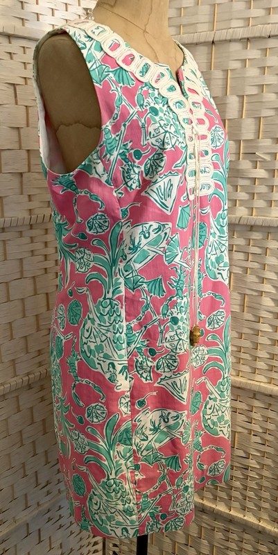 Rare Vintage Lilly Pulitzer Originals A Line Shift Lined Lace Up Corset Dress 6 gallery