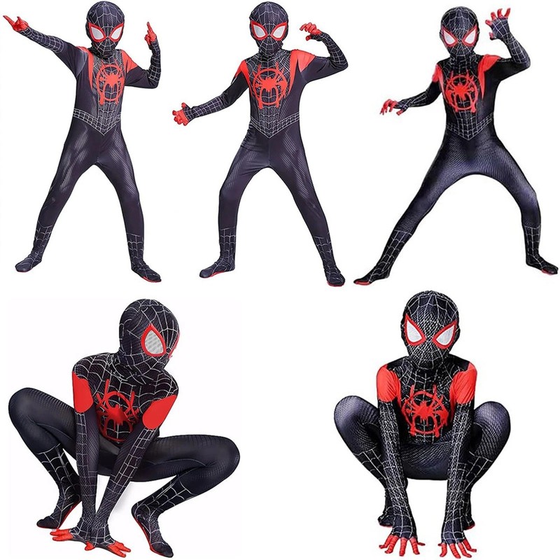 Kids SpiderMan Cosplay Costume Boys Tobey Maguire Outfit Jumpsuit Fancy Dress