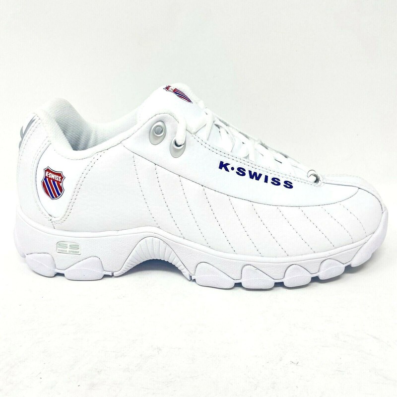 K Swiss ST329 Heritage White Classic Blue Red Womens Casual Sneaker 95824 130