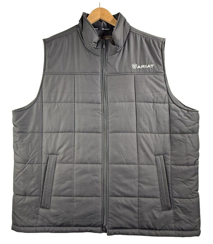 Ariat Vest Mens 2XL Black Crius Ins Quilted Insulated Fleece Lined Puffer Jacket