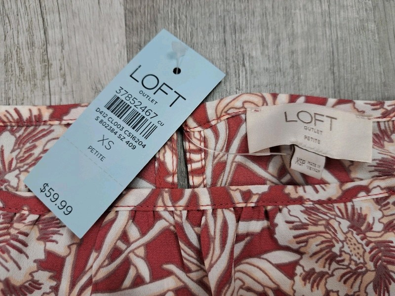 The Loft Floral Tunic Peasant Top Boho Ruffle Long Sleeve Women's Size XS Petite gallery