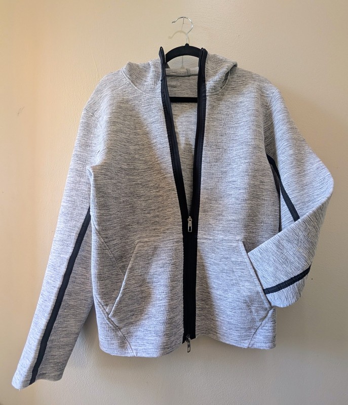 Lululemon Men’s Hooded Full Zip Stratum Hoodie Jacket Gray/Black Heather Size M