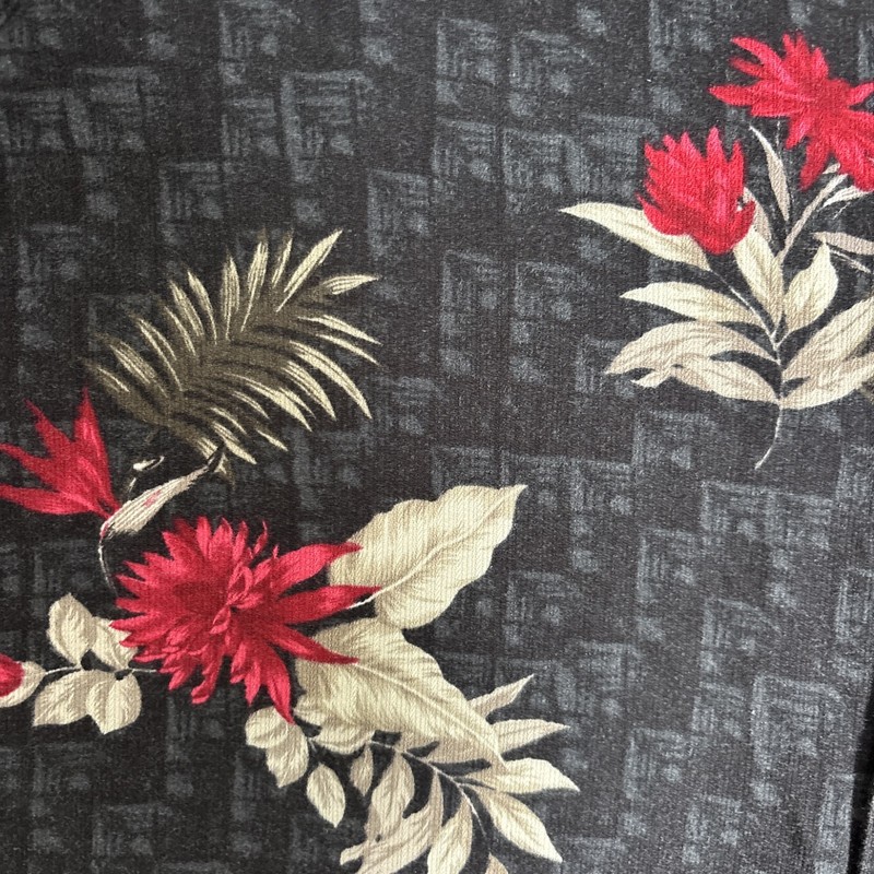 Caribbean Joe Island Hawaiian Shirt Men's M Black/Red Floral Button Up gallery